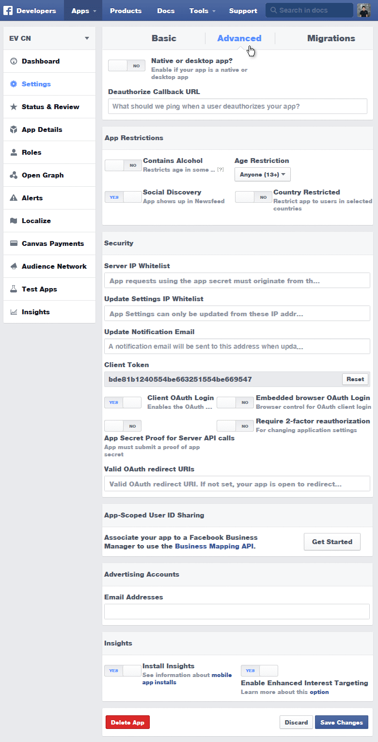 Facebook API申請說明-第三步驟